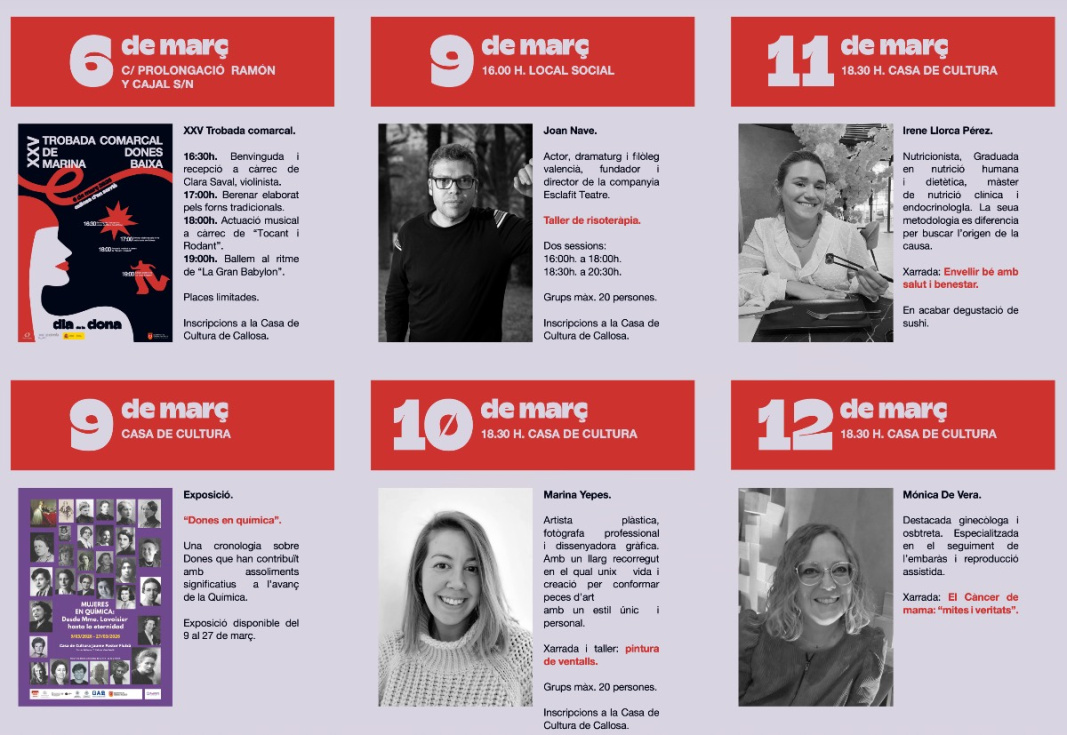 Programaci&oacute;n de la Setmana de la Dona en Callosa d'en Sarria