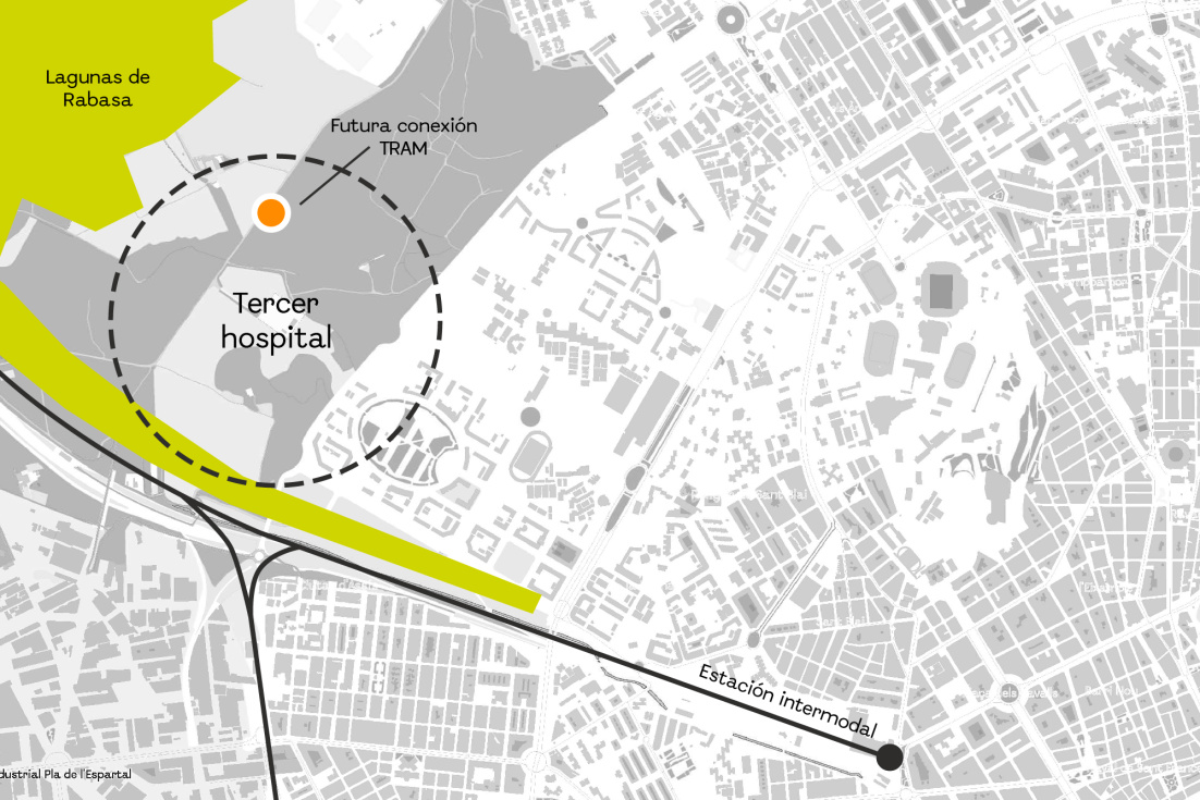 Alicante reserva suelo en el Plan General Estructural para un tercer hospital p&uacute;blico al sur de Rabasa