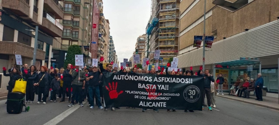 Manifestaci&oacute;n de la plataforma de aut&oacute;nomos 30N en Alicante