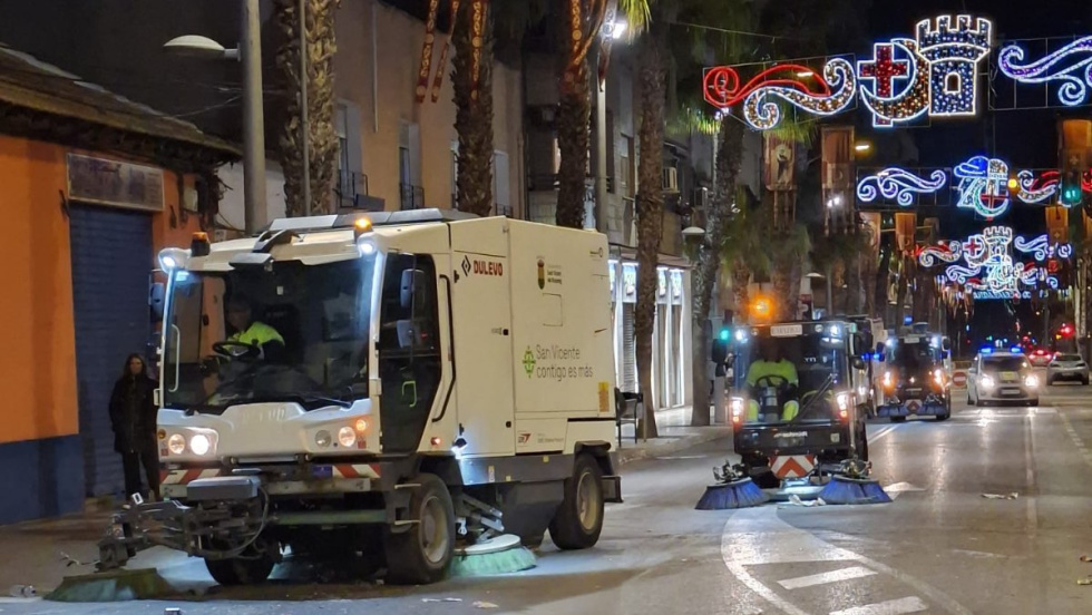 Limpieza de calles en San Vicente del Raspeig.
