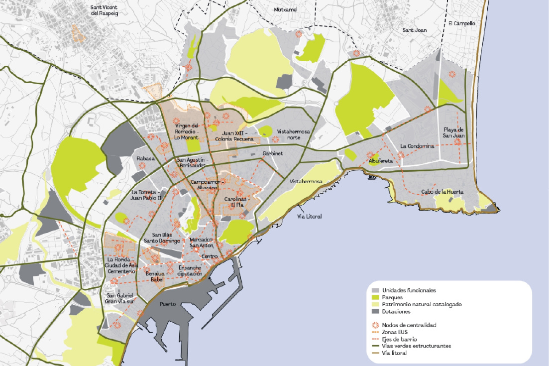 Alicante apuesta por un modelo de ciudad polic&eacute;ntrica con &lsquo;corazones urbanos&rsquo; en cada barrio para acercar servicios, comercio y ocio