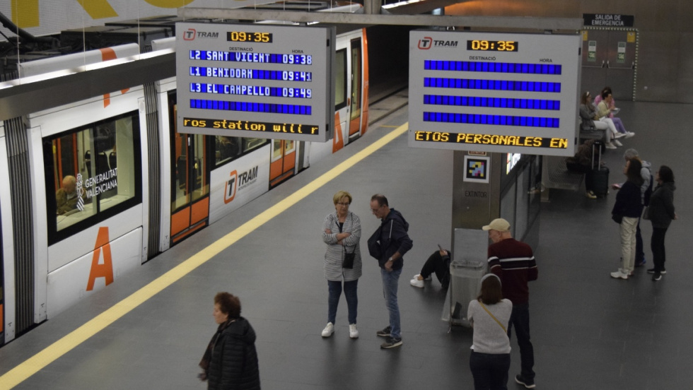 El TRAM de Alicante supera los 1,6 millones de viajeros en abril con Luceros y la Línea 2 como ejes principales