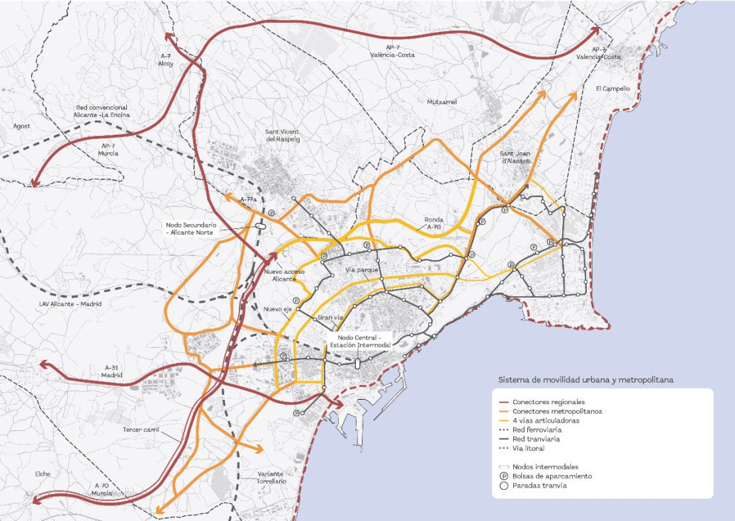 As&iacute; planea Alicante reducir el tr&aacute;fico en el litoral y el Casco Antiguo de la ciudad