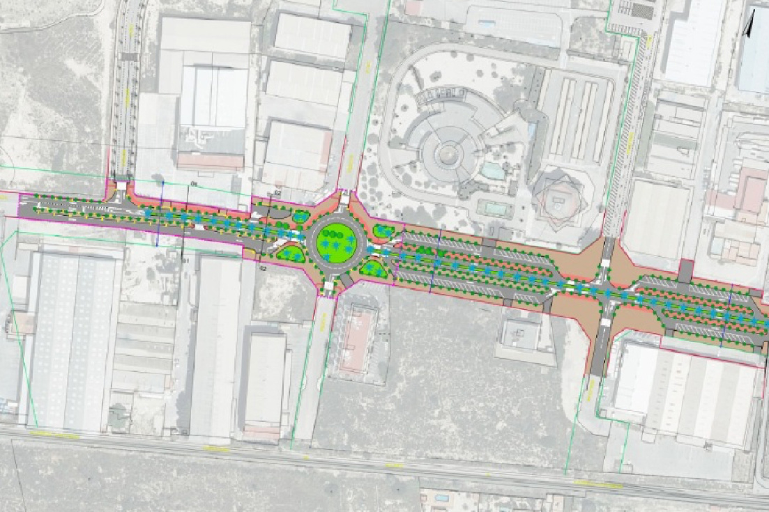 Proyecto de urbanizaci&oacute;n de la avenida de Elche en Aguamarga (Alicante) para mejorar accesos, tr&aacute;fico y servicios.