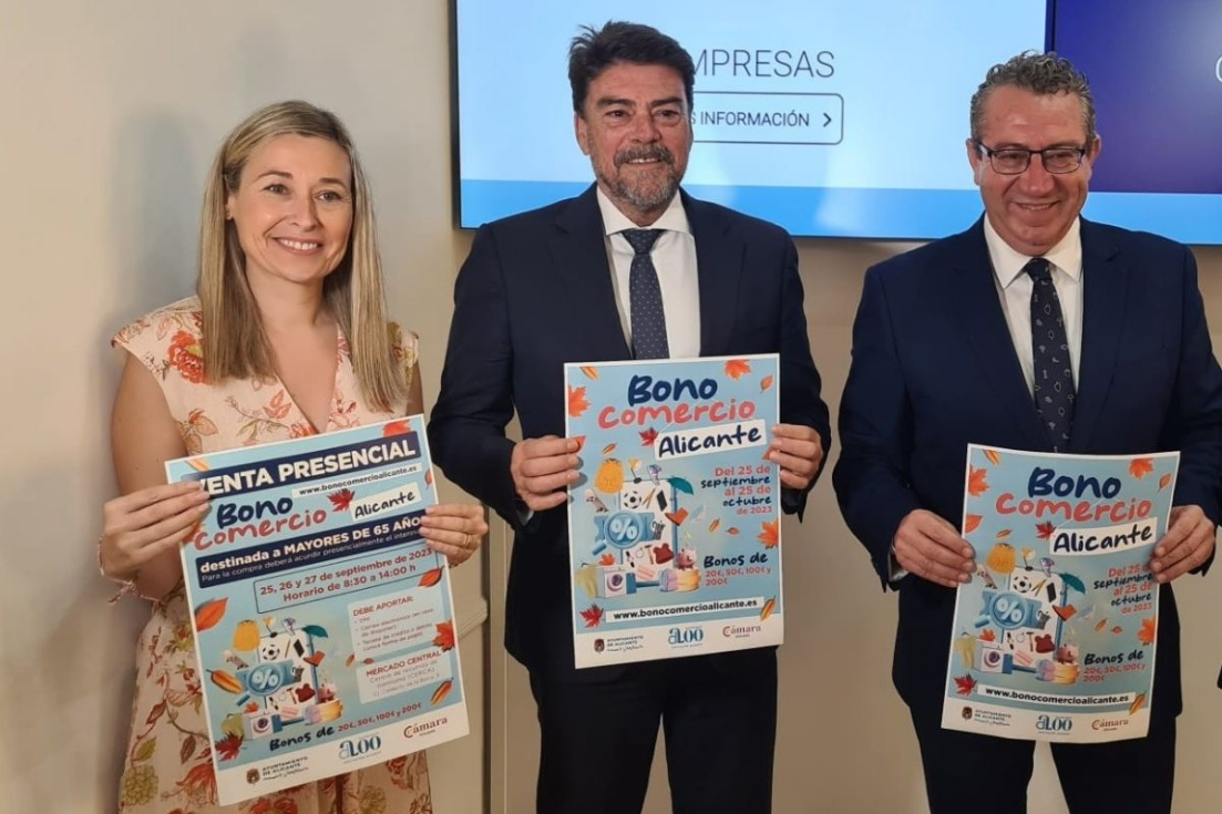 Alicante destinará 3,8 millones de euros al comercio local con la nueva campaña del Bono Consumo 2026