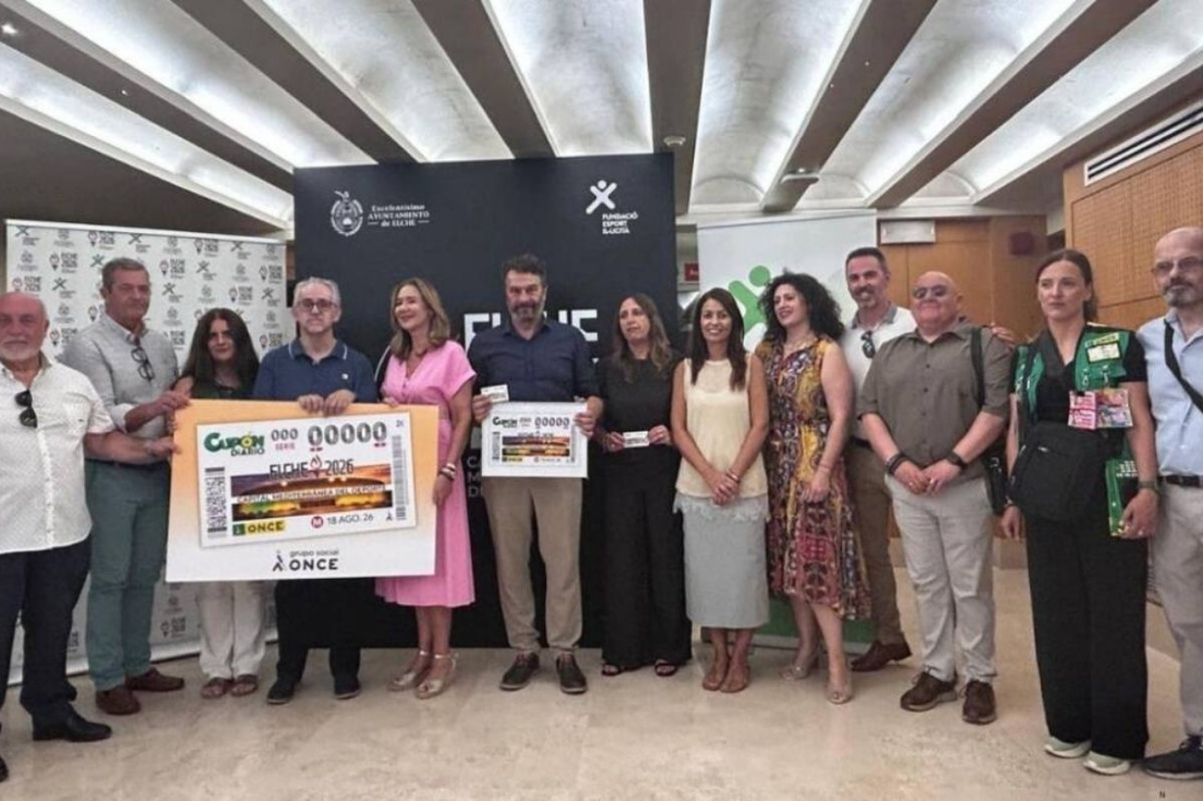 Presentaci&oacute;n del cup&oacute;n de la ONCE dedicado a Elche 2026