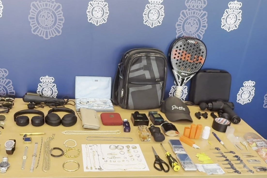 Objetos recuperados por la Polic&iacute;a Nacional durante la operaci&oacute;n