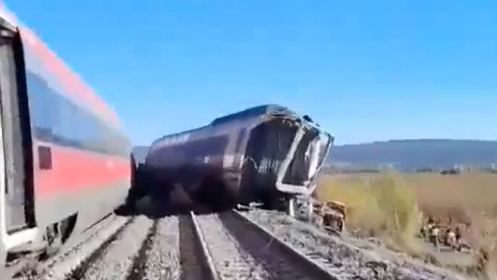 Imagen de uno de los vagones del accidente ferroviario en Toledo.