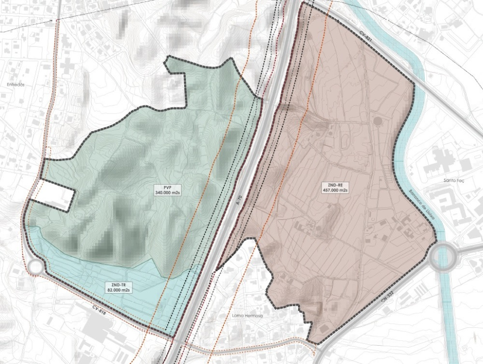 Mapa de ubicaci&oacute;n de Pino Ruaya, nuevo barrio de Alicante junto a la Avenida de Denia